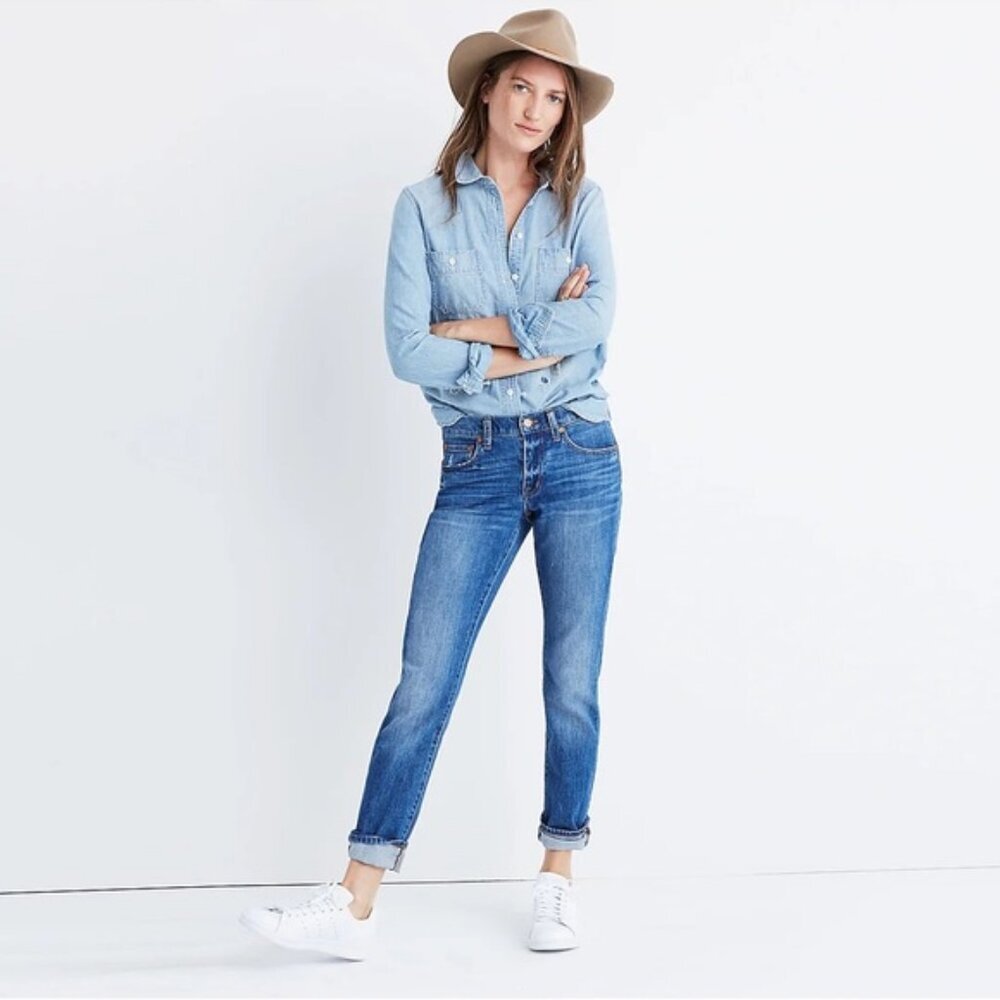 MADEWELL THE SLIM BOYJEAN in Walton Wash Skinny Jeans Style F2819 Size 25